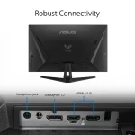 مانیتور گیمینگ 31.5 اینچ ایسوس مدل TUF GAMING VG32AQA1A، رزولوشن QHD - 2K، نرخ بروزرسانی 170 هرتز، پنل VA، دارای اسپیکر داخلی، دارای درگاه‌ ارتباطی جک 3.5 میلی‌متری صدا، DisplayPort 1.2، HDMI 2.0 - تصویر 4